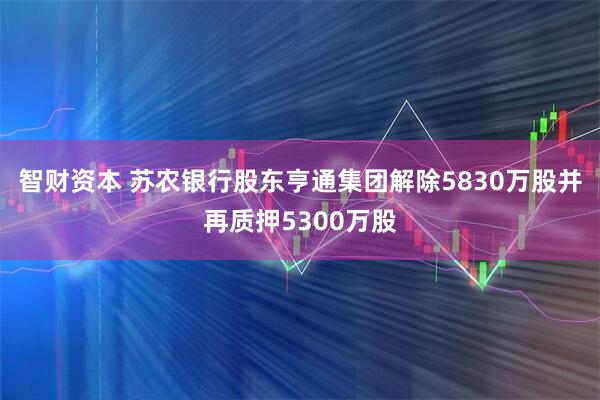 智财资本 苏农银行股东亨通集团解除5830万股并再质押5300万股